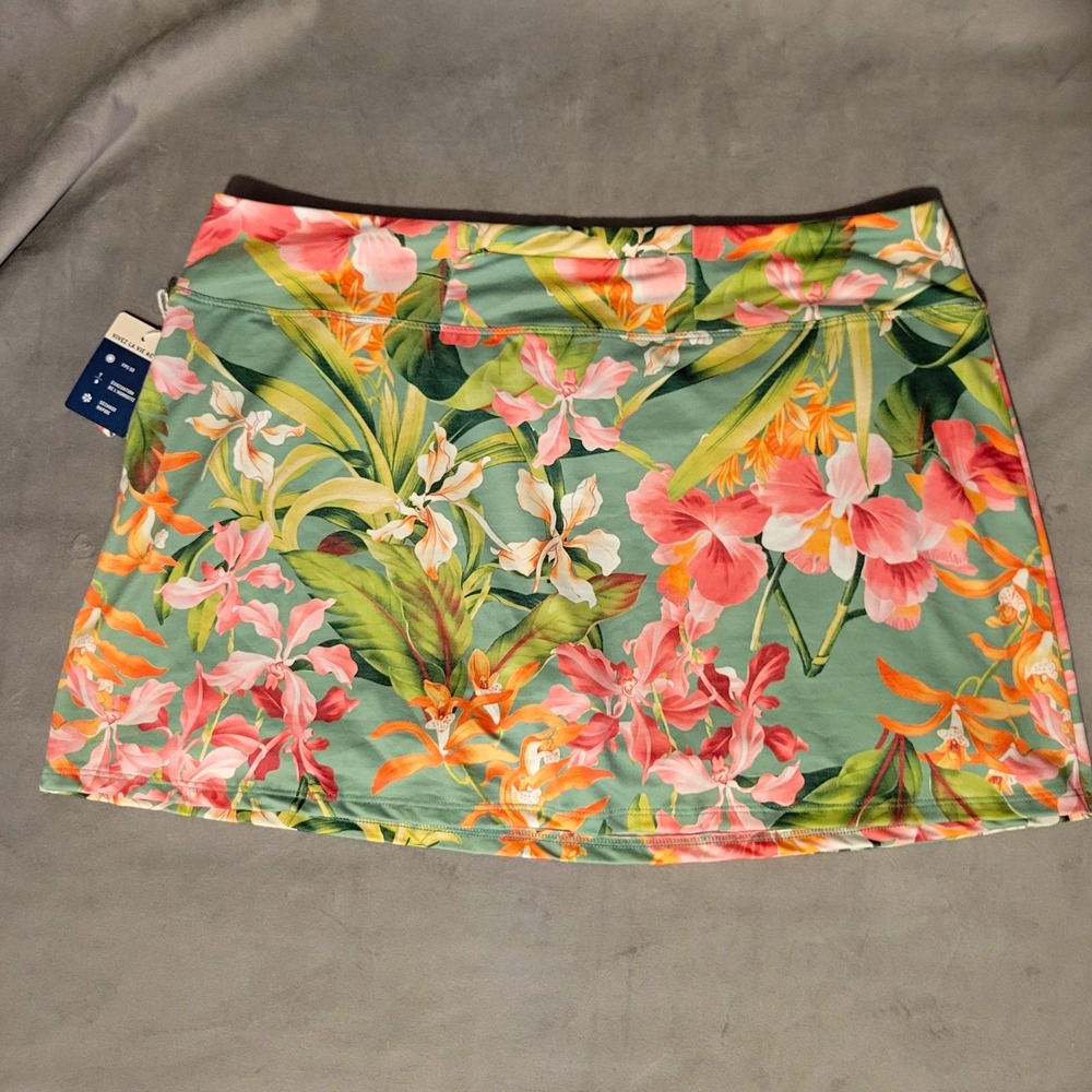 Tommy Bahama Womens XL Floral Tropical Golf/Tennis Skort UPF Pull On Short NWT